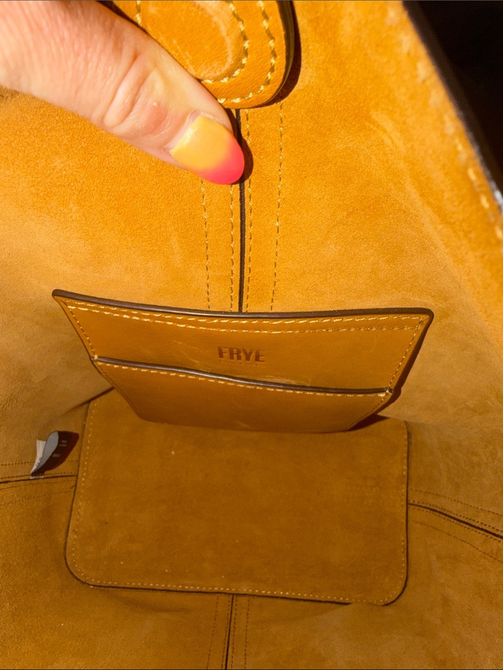 Frye Tan Leather Shoulder Bucket Bag - Picture 8 of 8